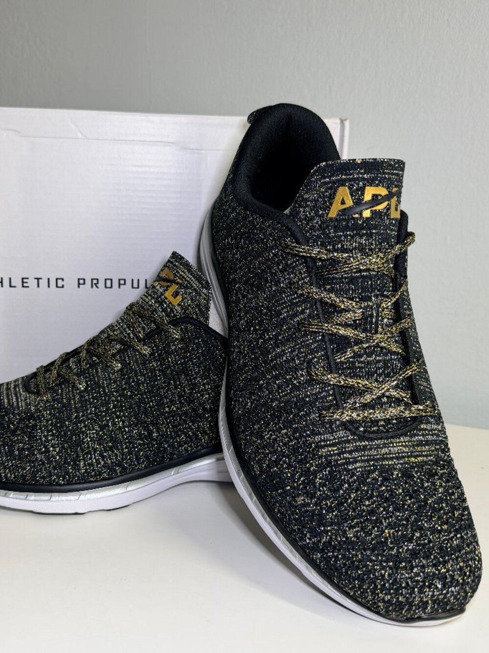 APL Men’s Techloom Pro X Size 11.5 Black/Gold/Silver – Brand New